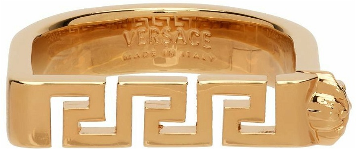 Photo: Versace Gold Greca Bar Ring