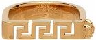 Versace Gold Greca Bar Ring
