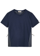 Herno Nylon-back Toggle-fastening Cotton T-shirt Navy