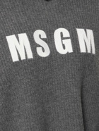 MSGM - Logo Oversized Wool Blend Knit Hoodie