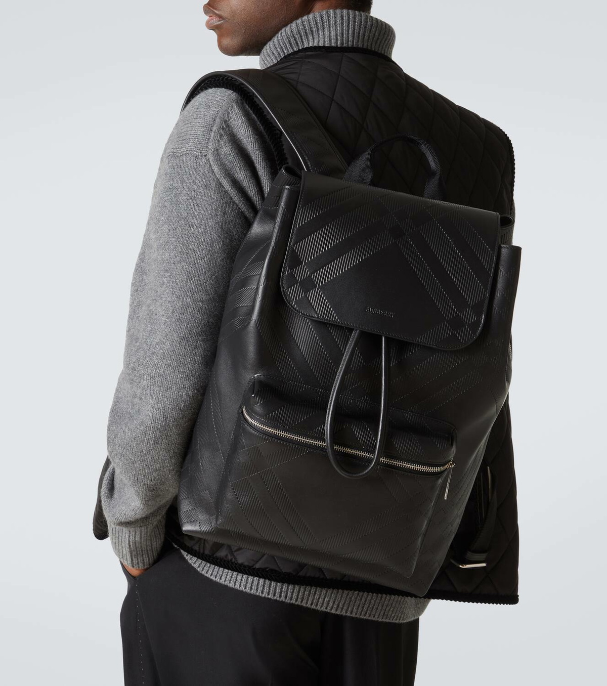Burberry Burberry Check leather backpack