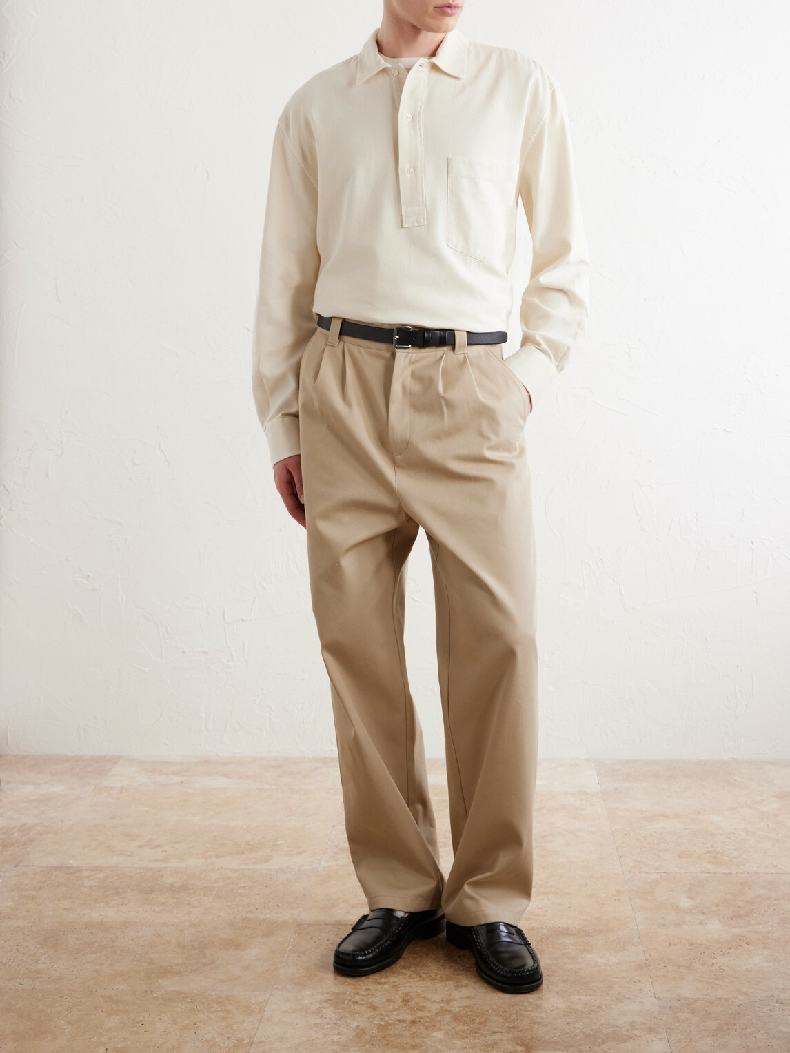 Officine Générale - Jordy Cotton-Twill Polo Shirt - Neutrals