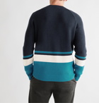 Loro Piana - Lexington Striped Ribbed Baby Cashmere Sweater - Blue