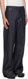 SAGE NATION Navy Straight Rivet Jeans