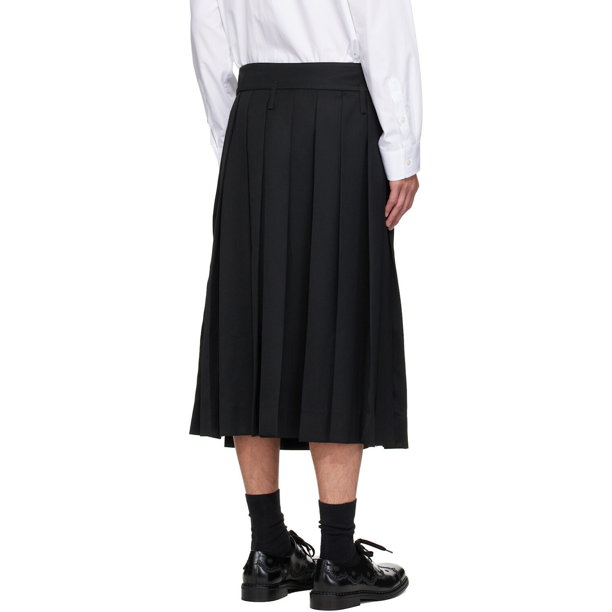 Simone Rocha Black Tailored Grommet Ring Clip Kilt Skirt