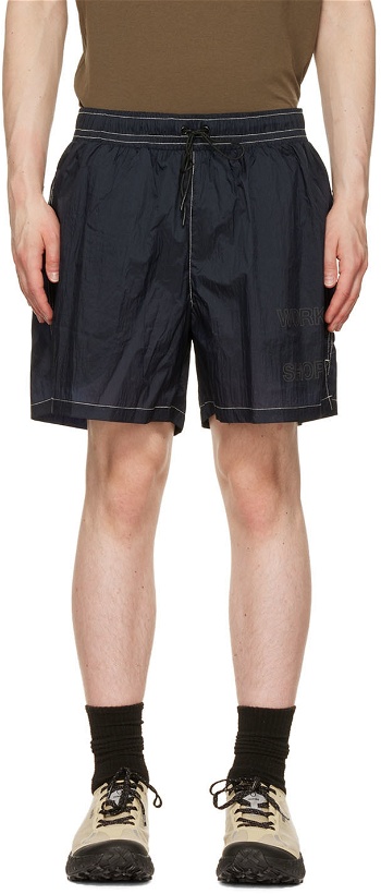 Photo: Our Legacy SSENSE Exclusive Navy Our Legacy WORKSHOP Running Shorts