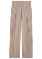 Emporio Armani Chevron-knit Straight-leg Cotton-blend Trousers Beige