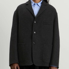 Jil Sander Men's Wool Double Faced Workwear Jacket in Magnet
