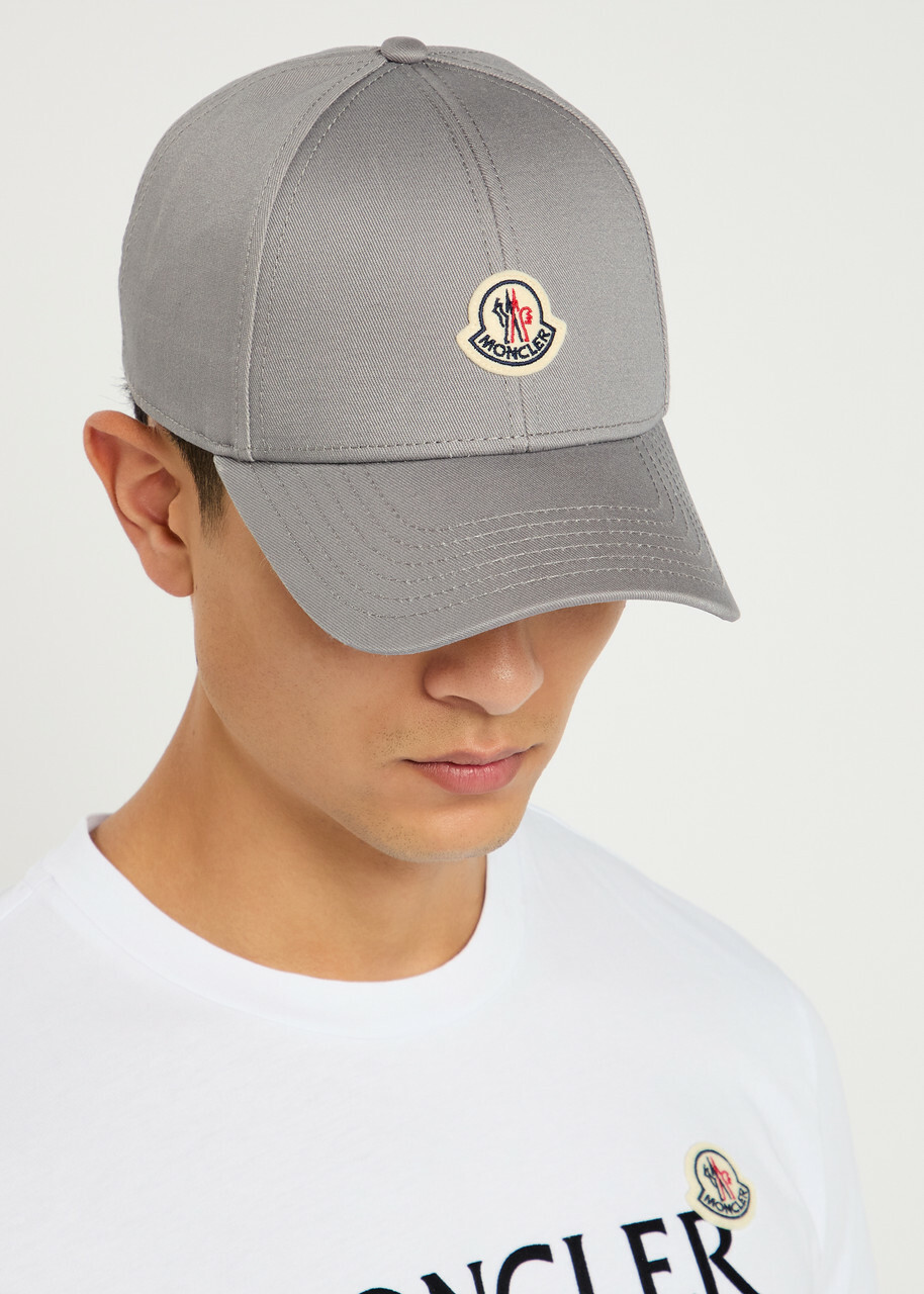 Moncler Logo Cotton cap - Grey - One Size Moncler