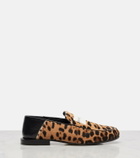 Givenchy Label leopard-print calf hair loafers