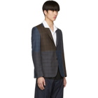 Stella McCartney Navy and Brown Check Blazer