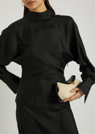 Rohe Tuxedo-style Silk Midi Dress Black
