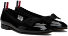 Thom Browne Black Soft Patent Opera Ballerina Flats