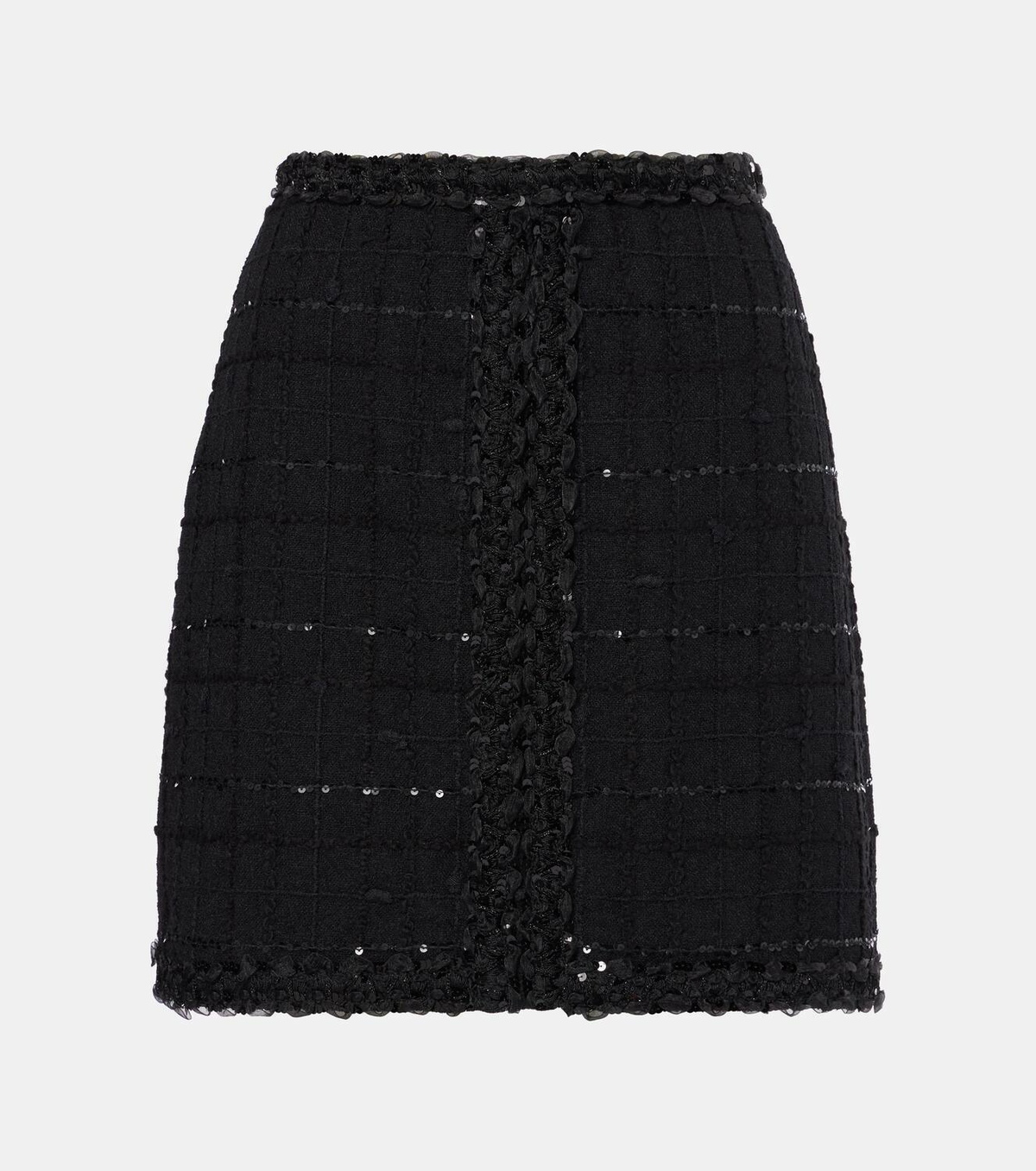 Giambattista Valli Sequined wool-blend bouclé miniskirt