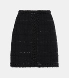 Giambattista Valli Sequined wool-blend bouclé miniskirt