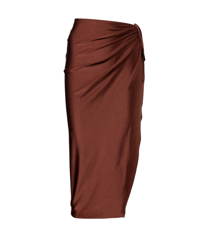 Photo: Adriana Degreas Solid Ruched gathered midi skirt