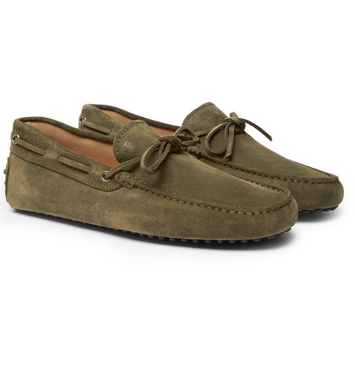 Photo: Tod's - Gommino Suede Driving Shoes - Men - Green