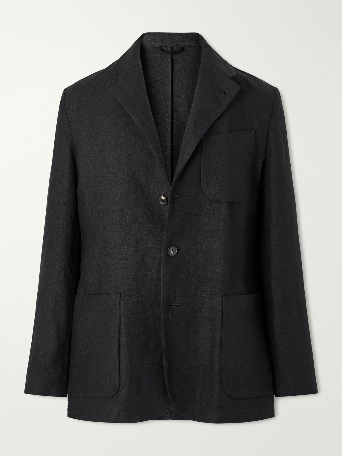 Saman Amel - Nehru Linen Jacket - Black