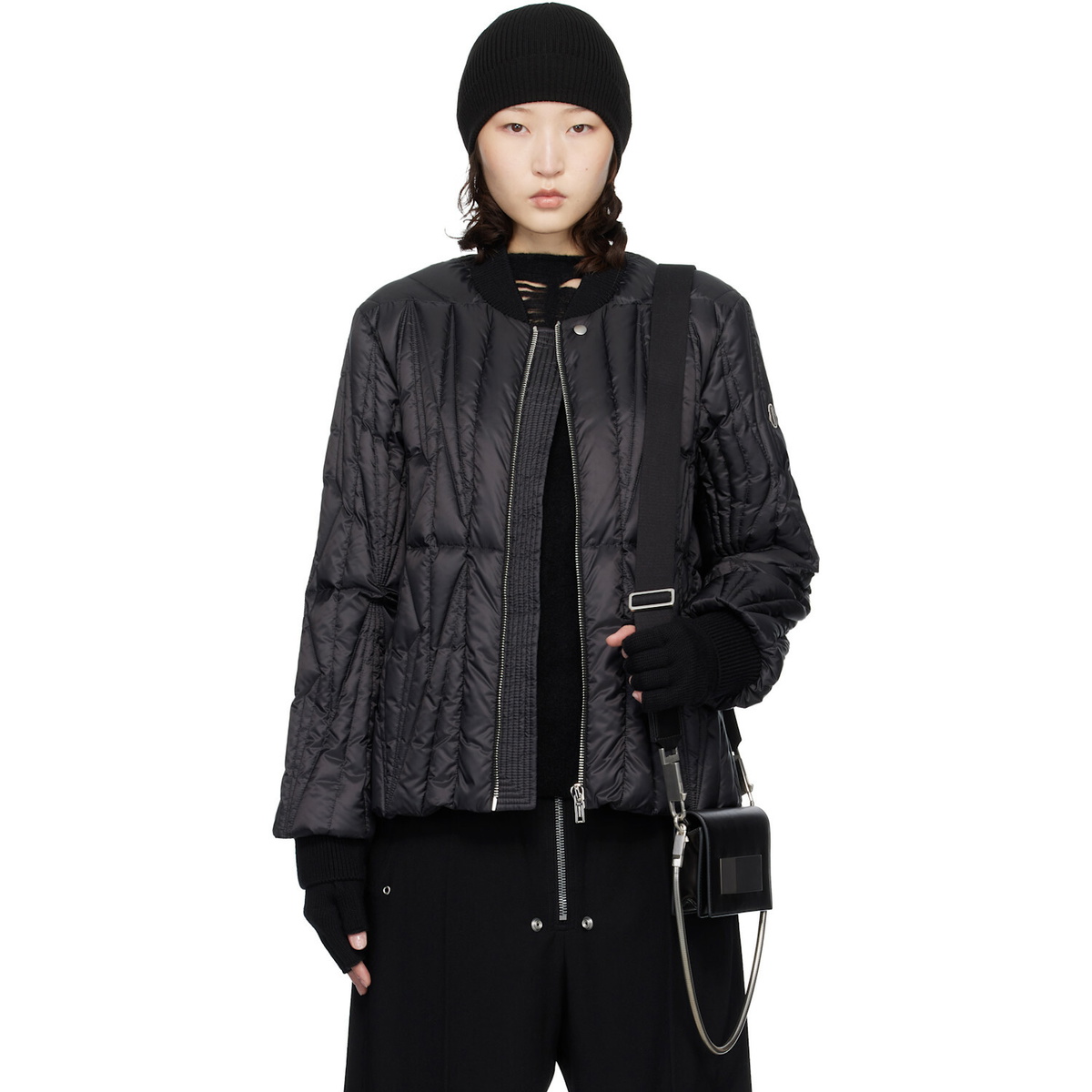 Rick Owens Moncler + Rick Owens Black Geocamo Flight Down Jacket