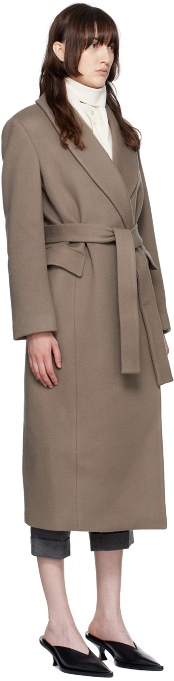 Nothing Written SSENSE Exclusive Taupe Shawl Collar Coat