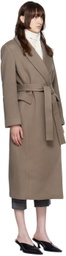 Nothing Written SSENSE Exclusive Taupe Shawl Collar Coat