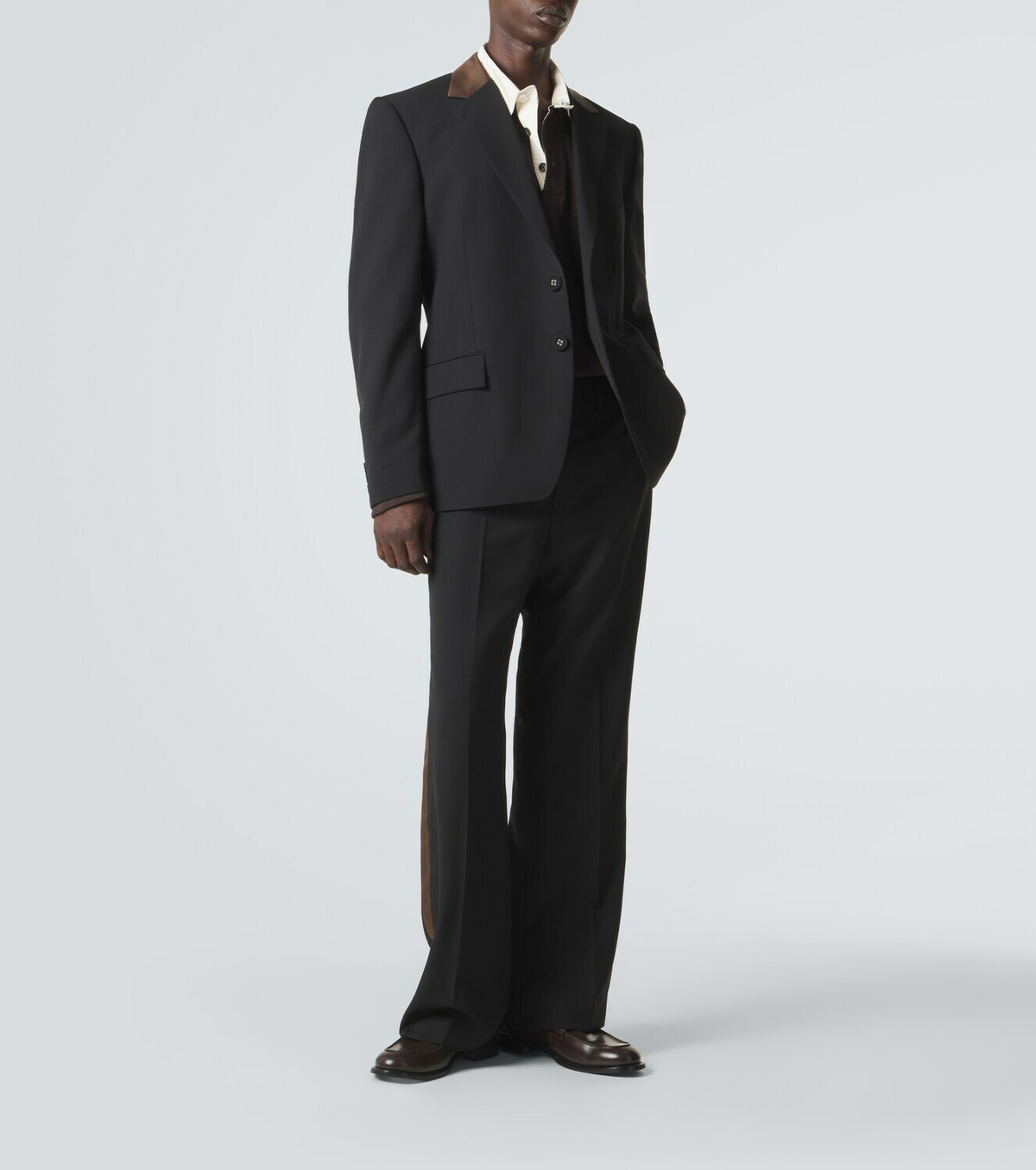 Wales Bonner Alto satin-trimmed virgin wool blazer