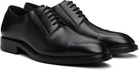 BOSS Black Cap-Toe Leather Derbys