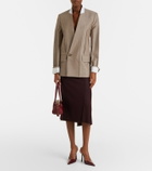 Victoria Beckham Draped virgin wool midi skirt