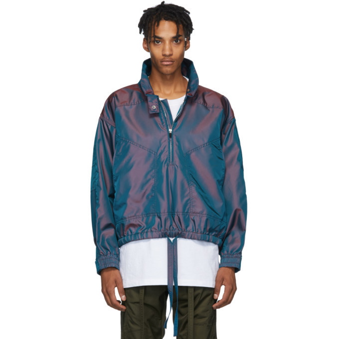 Photo: Fear of God Burgundy and Blue Iridescent Track Jacket