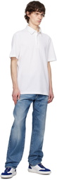 Brioni White Cotton Piqué Polo