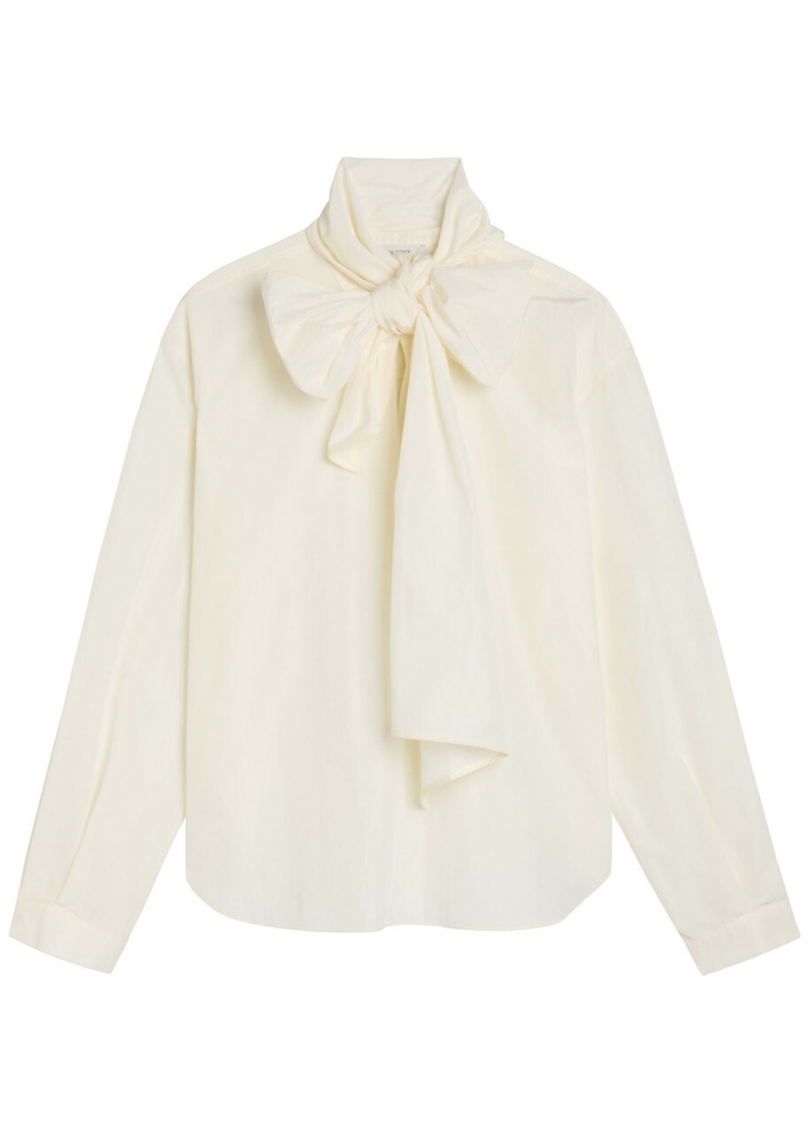 Forte_forte Bow-detail Taffeta Shirt Cream