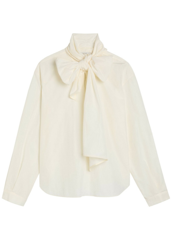 Photo: Forte_forte Bow-detail Taffeta Shirt Cream
