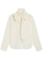 Forte_forte Bow-detail Taffeta Shirt Cream