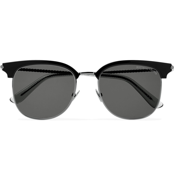 Photo: Bottega Veneta - D-Frame Acetate and Silver-Tone Sunglasses - Silver
