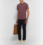 Officine Generale - Striped Cotton-Jersey T-Shirt - Men - Burgundy