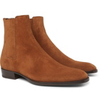 SAINT LAURENT - Suede Chelsea Boots - Tan