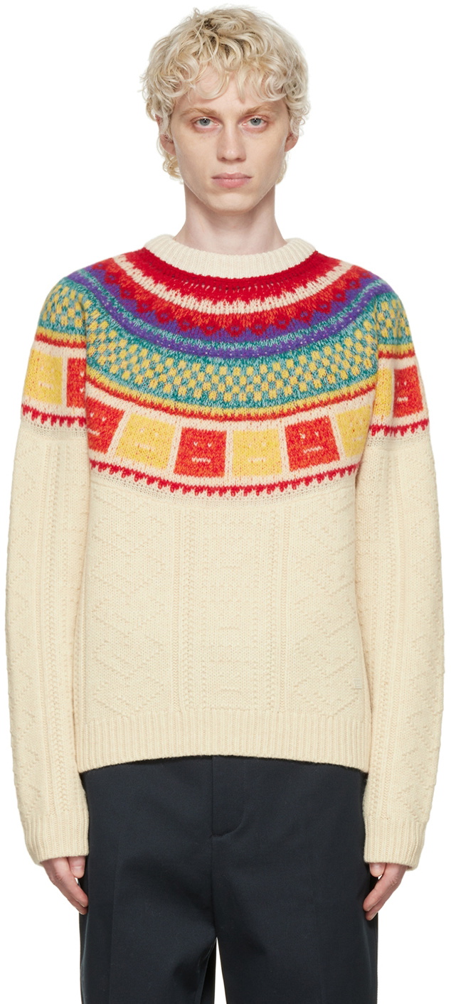 Acne Studios Beige Rainbow Sweater Acne Studios