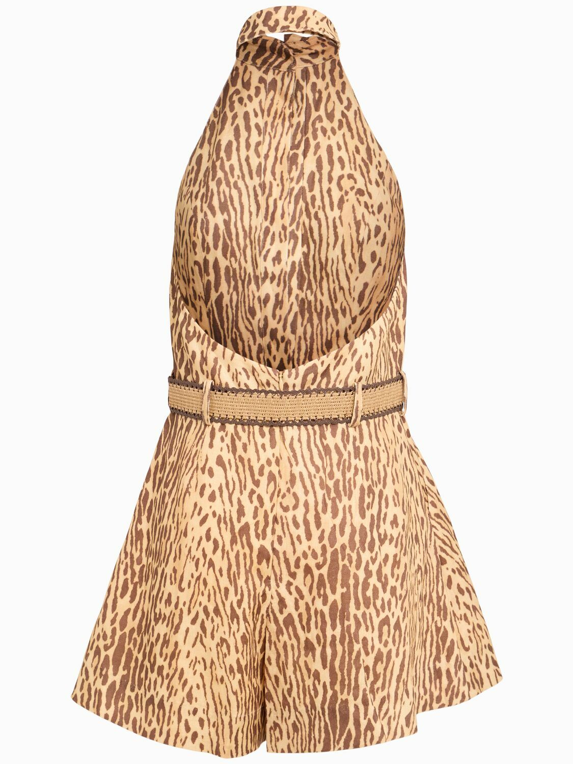 ZIMMERMANN Cascadian Halter Neck Linen Playsuit