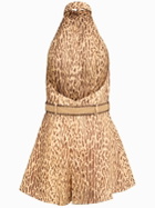 ZIMMERMANN Cascadian Halter Neck Linen Playsuit