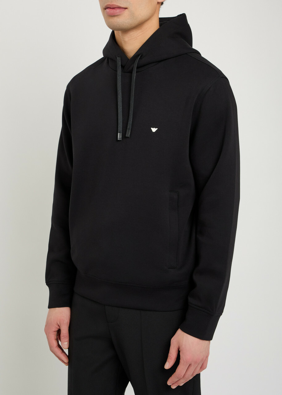 Emporio Armani Hooded Jersey Sweatshirt Black
