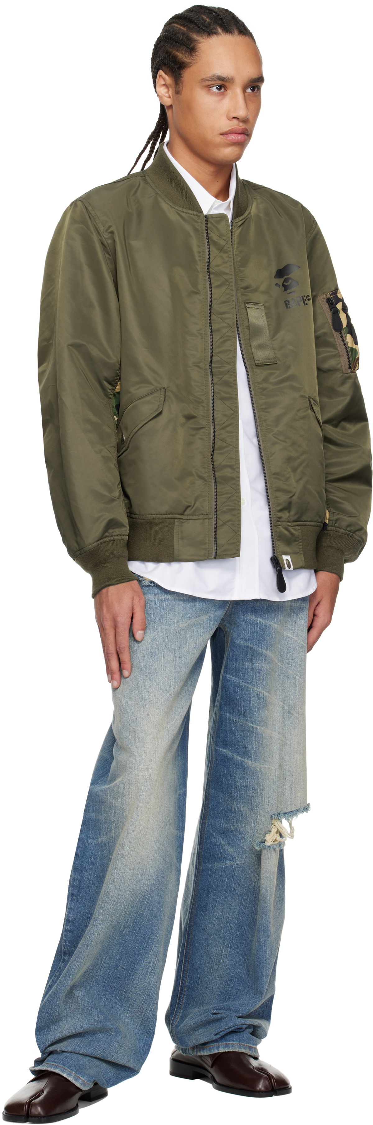 BAPE Green 1st Camo Bomber Jacket