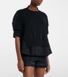 Sacai Layered cotton-blend sweater