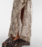 The Attico Leopard-print cotton beach cover-up