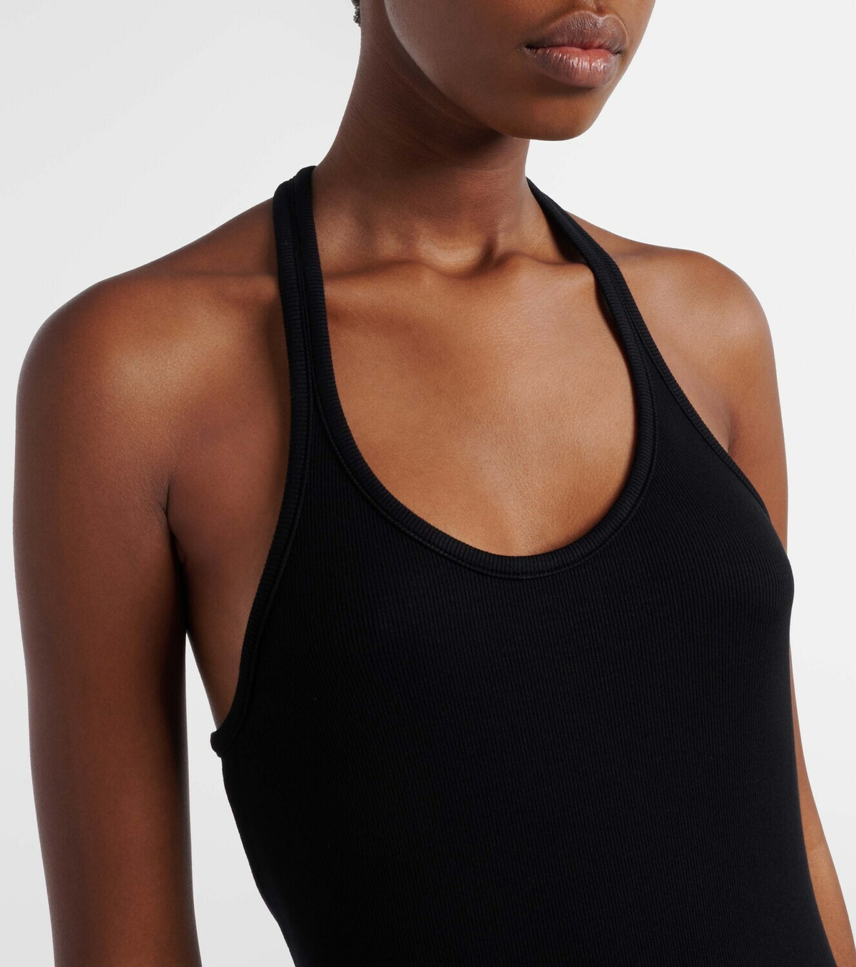 Tom Ford Ribbed-knit halterneck jersey maxi dress