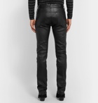 SAINT LAURENT - Slim-Fit Leather Trousers - Black