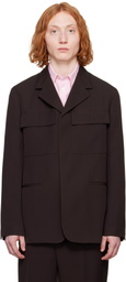 Jil Sander Brown Sharp Wool Gabardine Blazer