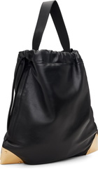 sacai Black Corner Metal Drawstring Bag
