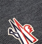 Moncler Grenoble - Logo-Appliquéd Ribbed Virgin Wool Beanie - Men - Gray