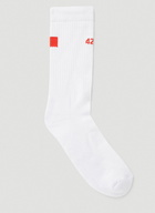 Logo Intarsia Socks in White