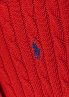 Polo Ralph Lauren Logo-embroidered Cable-knit Cotton Cardigan Orange